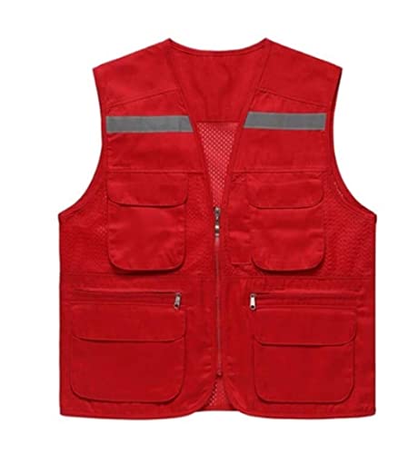 BWUHDKS Warnwesten, Reflektorjacke, Reflektoranzug, Polyesterfaser, Reflektor-Sicherheitsweste mit silbernem Balken, geeignet for Joggen bei Nacht, Bauweste (Blau, XXX-Large)(Rot,XXL) von BWUHDKS