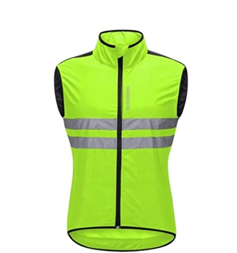 Warnwesten, Reflektorjacke, Sport-Reflektoranzug, Polyester-Sicherheits-Reflektorweste, Fahrradweste for Herren und Damen, Winddichte Laufweste, leichte Konstruktionsweste (grün, XL)(Green,XXX Large) von BWUHDKS