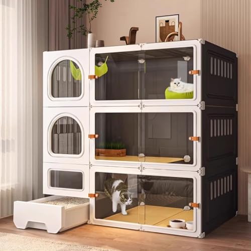 Transparente Innenkatze Villa mit Katzentoilette - geräumiges Gehäuse für glückliche Katzenfreunde Transparente Innenkatze Villa mit Katzentoilette - geräumiges Gehäuse für glückliche Katzenfreunde von BXSUKEYOU