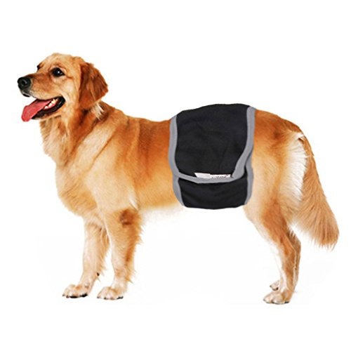 BXT Männlichen Hunde Physiologische Hosen Hundewindeln Hundschutzhose Waschbar (Blau/Schwarz) von BXT