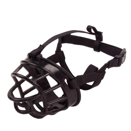 Maulkorb für Hunde, Maulkorb for Hunde, atmungsaktiv, for Training, mit Schnalle, for Hecheln und Trinken, Schwarz, Rot, Grau, 5 Größen(Black,4#) von BYALORTEX