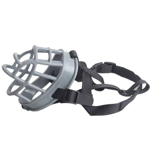 Maulkorb für Hunde, Maulkorb for Hunde, atmungsaktiv, for Training, mit Schnalle, for Hecheln und Trinken, Schwarz, Rot, Grau, 5 Größen(Grey,1#) von BYALORTEX