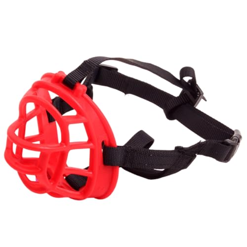 Maulkorb für Hunde, Maulkorb for Hunde, atmungsaktiv, for Training, mit Schnalle, for Hecheln und Trinken, Schwarz, Rot, Grau, 5 Größen(Red,4#) von BYALORTEX