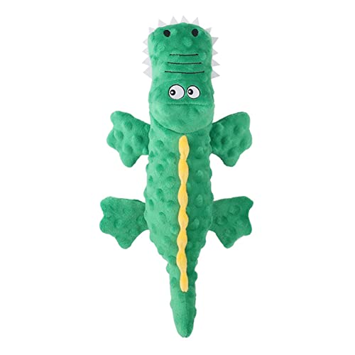 BYNYXI 37cm Plüsch Krokodil Quietschspielzeug für Hunde, Stofftier Krokodil Dinosaure Plüschtier Squeaky Spielzeug Welpen Zähne Interaktive Spielzeug Kuscheltiere Hundespielzeug für Kleine Hunde von BYNYXI