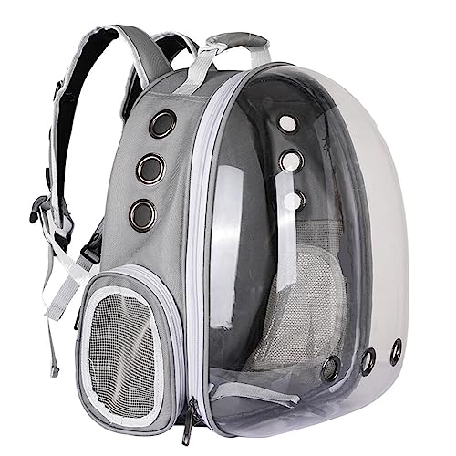 BYNYXI Katzen Rucksack Raumkapsel, Transparent Pet Carrier Rucksack für Katzen Welpen 360°Sichtfeld Tragbarer Haustier Raumkapsel Rucksack Atmungsaktiv Tragetasche für Katzen bis 7.5kg Kleine Hunde von BYNYXI