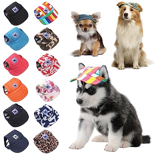 Hunde Mütze Cap, Baseballmütze Hund Kleine Haustier Verstellbarer Hundecap mit Ohrlöchern Basecap Outdoor Welpen Hundemütze Sommer Hüte Baseballkappe Sport Kappe Haustier Hunde Sonnenhut von BYNYXI