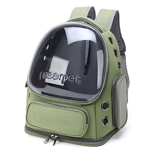 Katzenrucksack mit fenster, Transportrucksack für katzen Kleine Hunde bis 7.5kg Haustier Raumkapsel Rucksack Oxford Tragetasche Atmungsaktive Pet Carrier Rucksack für Reisen Wandern,34cmx27cmx42cm von BYNYXI