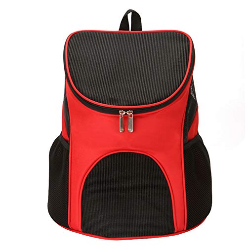 BYYLECL Haustier-Tragerucksack, Katzenrucksack, Tragetasche, faltbarer Haustier-Rucksack für mittelgroße Katzen, kleine Hunde, für Reisen, Wandern, Spazierengehen oder Outdoor, Rot von BYYLECL