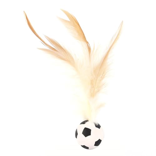 BYYLECL Katzen-Hüpfball mit Feder, Hüpfschwanz-Spielzeug für Indoor-Katzen, interaktives Federball-Spielzeug-Set für Katzen drinnen und draußen, Spielinteraktion Fußball BYYLECL Katzen-Hüpfball mit Feder, Hüpfschwanz-Spielzeug für Indoor-Katzen, interaktives Federball-Spielzeug-Set für Katzen drinnen und draußen, Spielinteraktion Fußball von BYYLECL