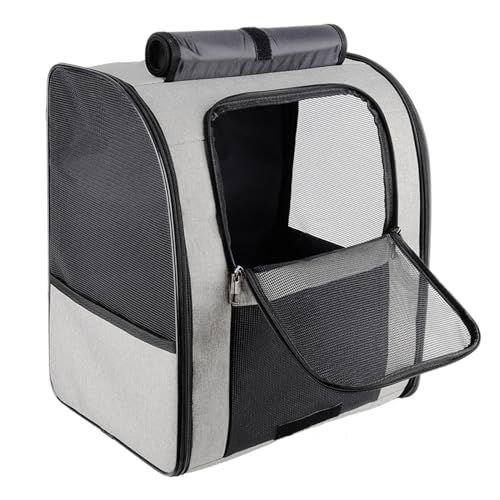 BYYLECL Katzentragerrucksack, tragbarer atmungsaktiver Haustier-Rucksack mit Vorhang für Kätzchen, Welpen, kleine Haustiere, Tragetasche für Reisen, Wandern, groß von BYYLECL