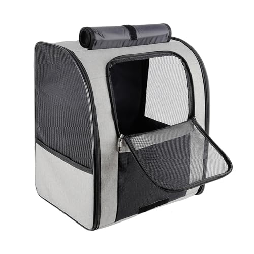 BYYLECL Katzentragerrucksack, tragbarer atmungsaktiver Haustierrucksack mit Vorhang für Kätzchen, Welpen, kleine Haustiere, Tragetasche für Reisen, Wandern, klein von BYYLECL