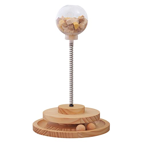 BYYLECL Lustiges Katzenspielzeug mit Feder undicht Futterball, Holz Katze Dekompression Spielzeug, Katzenspielzeug Roller Katze Drehteller Kreis Track Toys BYYLECL Lustiges Katzenspielzeug mit Feder undicht Futterball, Holz Katze Dekompression Spielzeug, Katzenspielzeug Roller Katze Drehteller Kreis Track Toys von BYYLECL
