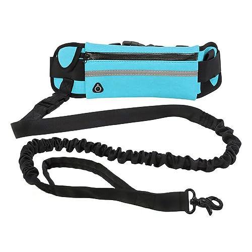 Hund mit Taillengürtel zum Laufen, Walken, Training, Wandern, verstellbarer Hüftgurt und Tasche, ideal für mittelgroße bis große Hunde, Blau Hund mit Taillengürtel zum Laufen, Walken, Training, Wandern, verstellbarer Hüftgurt und Tasche, ideal für mittelgroße bis große Hunde, Blau von BYYLECL