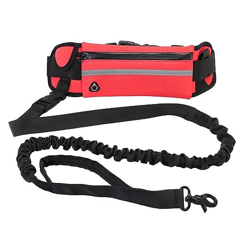 Hund mit Taillengürtel zum Laufen, Walken, Training, Wandern, verstellbarer Hüftgurt und Tasche, ideal für mittelgroße bis große Hunde, Rot Hund mit Taillengürtel zum Laufen, Walken, Training, Wandern, verstellbarer Hüftgurt und Tasche, ideal für mittelgroße bis große Hunde, Rot von BYYLECL