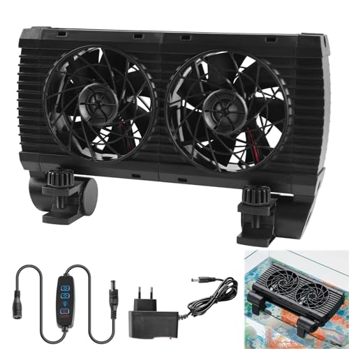 BYZESTY Aquarium Lüfter, Aquarium Ventilator, Aquarium-Kühler Mit Einstellbarer Drehzahlregelung Für Wassertank, Aquarium Tank Chiller, Doppel Kopf 210mm ×100mm, 0-180 Grad Winkeleinstellung BYZESTY Aquarium Lüfter, Aquarium Ventilator, Aquarium-Kühler Mit Einstellbarer Drehzahlregelung Für Wassertank, Aquarium Tank Chiller, Doppel Kopf 210mm ×100mm, 0-180 Grad Winkeleinstellung von BYZESTY