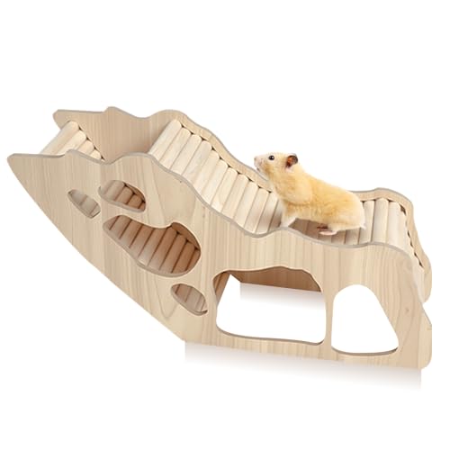 BYZESTY Hamster-Kletterleiter, Hamster Spielzeug, Hamsterhaus, Hamster Spielzeug, Hamsterleiter, Holz-Kletterspielzeug und Brückenkäfig-Dekoration für Kleine Haustiere, Rennmäuse, Zwergmäuse,Hamster von BYZESTY