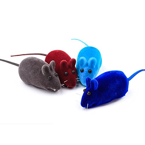 BZVCRTYKL Hund Katze spielt Spielzeug Quietschgeräusch Spielzeug schöne Ratte Spielzeug Mäuse falsche Maus 4PCS Multi-Farben/3427 von BZVCRTYKL