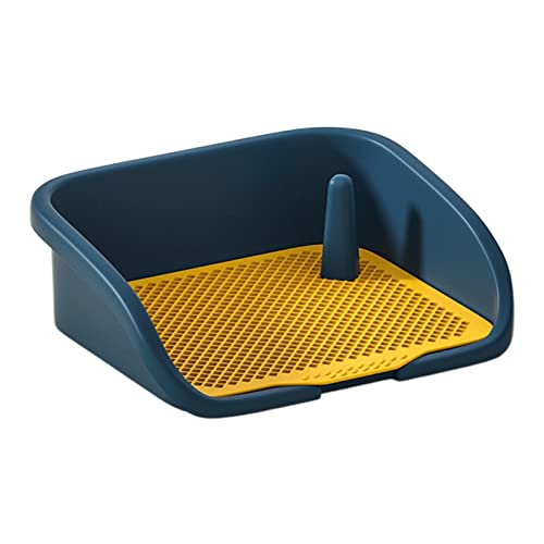 Haustier-Trainingstoilettentablett, Pee Pad, Töpfchentrainer, Welpentoilette, Wiederverwendbare Hundetoilette mit Harnsäule, Hundetoilette, Blau, S/345(Color:Blue,Size:L) von BZVCRTYKL