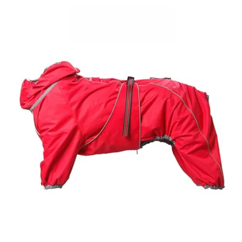 Dog Raincoat Einstellbarer Vierbein-Umhang mit Kapuze, leichter Regenmantel, Hunde-Regenmantel, geeignet für mittlere und große Hunde (Color : A4, Siz von BaMfy