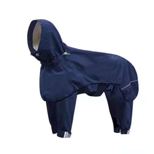 Dog Raincoat Hunderegenmantel, Leichter Hunderegenmantel mit reflektierendem Band und Kapuze, geeignet für mittelgroße bis große Hunde (Color : A1, Size : XXL) von BaMfy