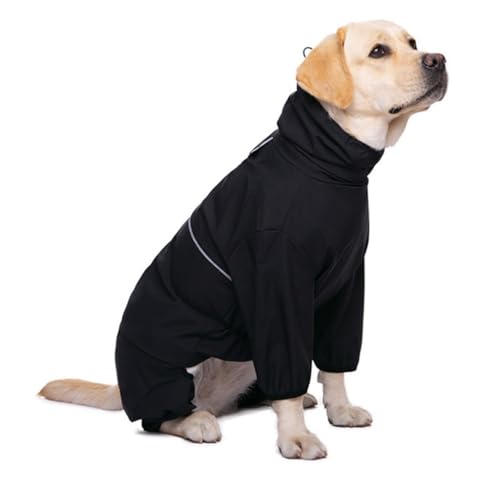 Hund Regenmantel Leichte Haustier Regenjacke, 4-beinige Hund Regenmantel mit Reflexstreifen, Geeignet für mittlere bis große Hunde (Color : A2, Size : XL) von BaMfy