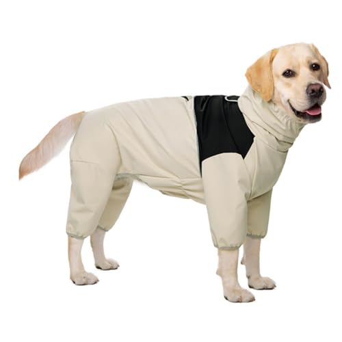 Hund Regenmantel Leichte Haustier Regenjacke, 4-beinige Hund Regenmantel mit reflektierenden Streifen, Geeignet für mittlere bis große Hunde (Color : A1, Size : 3XL) von BaMfy