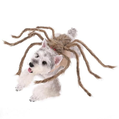 Halloween Spinnenkostüm für Hund Katze, 3D Spinne Haustier Kostüm für Halloween Dekorationen, Atmungsaktive Dacron Spider Cosplay Kostüme mit Verstellbaren Trägern für Kleine Mittlere Hunde und Katzen Halloween Spinnenkostüm für Hund Katze, 3D Spinne Haustier Kostüm für Halloween Dekorationen, Atmungsaktive Dacron Spider Cosplay Kostüme mit Verstellbaren Trägern für Kleine Mittlere Hunde und Katzen von BaYuYPOO