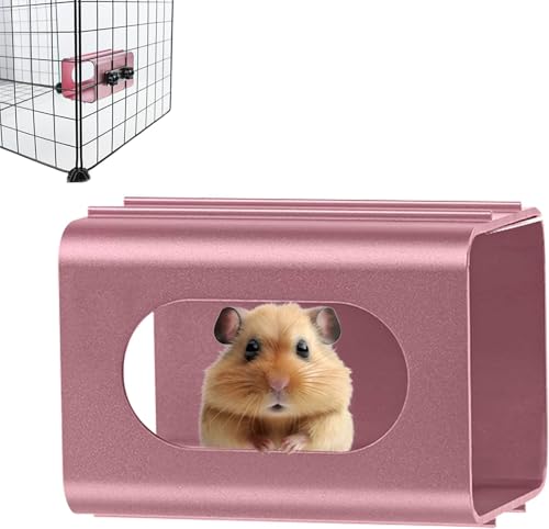 Kühltunnel für Hamster, sofortiges Kühlen, Metallhaus, belüfteter kleiner Haustierkäfig, Versteck aus Aluminium, zum Aufhängen, Spielzeug für Kleintiere, Zwerghamster, syrischer Hamster, Leopard von BaYuYPOO