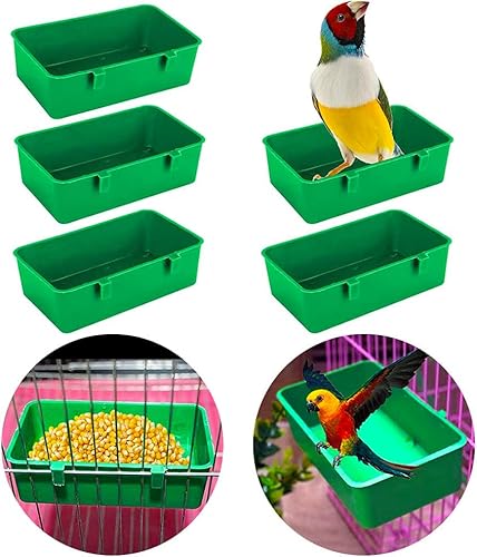 Verbesserte 5er-Pack Vogelkäfig-Becher-Futterspender-Halter, Vogel-Badewanne, Waschbecken, hängende Vogeltränke, Spielzeug für Haustiere, Papageien, Sittiche, Nymphensittiche, Wellensittichkäfig Verbesserte 5er-Pack Vogelkäfig-Becher-Futterspender-Halter, Vogel-Badewanne, Waschbecken, hängende Vogeltränke, Spielzeug für Haustiere, Papageien, Sittiche, Nymphensittiche, Wellensittichkäfig von Baanfly