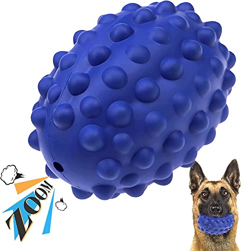 Babezdog Hund Kauspielzeug für Aggressive Kauer Große Rasse Ungiftig Naturkautschuk Squeaky Hundespielzeug Robuste Langlebige Welpen Zahnbürste Spielzeug, Blau von Babezdog