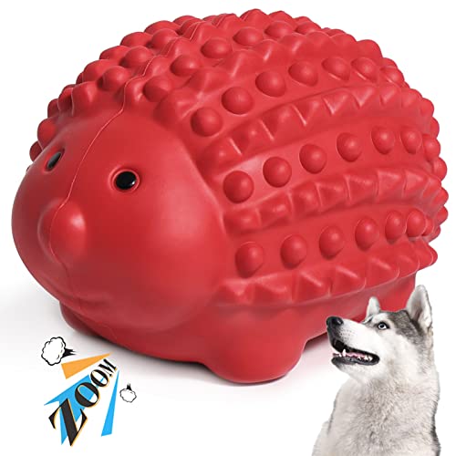 Babezdog Hundespielzeug Unzerstörbares Quietschspielzeug Ultra Haltbares Hunde Spielzeug für Aggressive Kauspielzeuge für Mittelgroße Große Hunde, Rot von Babezdog