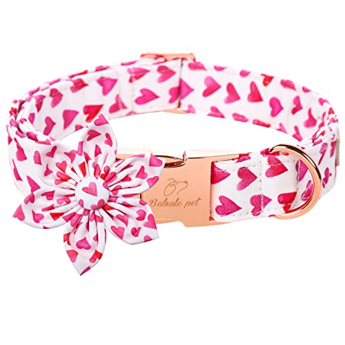 2023 Neues Valentinstag Hundehalsband Blumenkrawatte Babole Haustier, weiß rot Liebe Rüdenhalsband mit Sicherheits-Metallschnalle, XS-Halsumfang 20.3 cm,30.5 cm 2023 Neues Valentinstag Hundehalsband Blumenkrawatte Babole Haustier, weiß rot Liebe Rüdenhalsband mit Sicherheits-Metallschnalle, XS-Halsumfang 20.3 cm,30.5 cm von Babole Pet