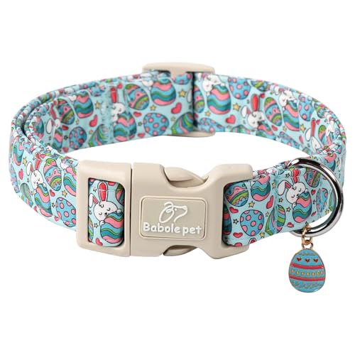 Babole Oster-Hundehalsband mit Schnellverschluss-Schnalle, buntes Eier-Hasen-Halsband für Mädchen und Jungen, Größe S Babole Oster-Hundehalsband mit Schnellverschluss-Schnalle, buntes Eier-Hasen-Halsband für Mädchen und Jungen, Größe S von Babole Pet