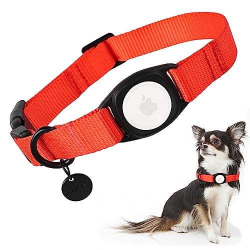 Babole Pet AirTag Hundehalsband, Rot, für große Welpen, 11 Farben, Nylon, integriertes GPS-Halsband mit robuster Schnappschnalle, Hunde-Tracker für Apple iPhone, kleine, mittelgroße Jungen und Mädchen Babole Pet AirTag Hundehalsband, Rot, für große Welpen, 11 Farben, Nylon, integriertes GPS-Halsband mit robuster Schnappschnalle, Hunde-Tracker für Apple iPhone, kleine, mittelgroße Jungen und Mädchen von Babole Pet