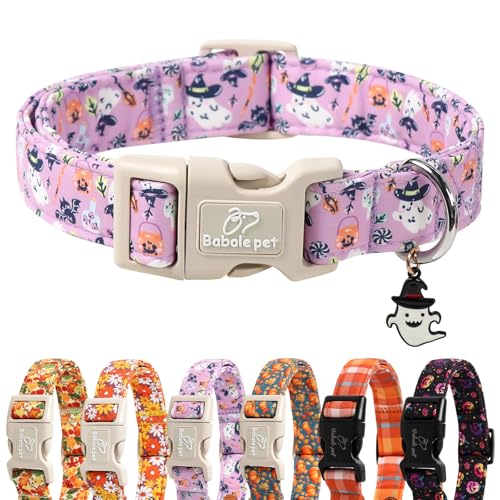 Babole Pet Halloween-Hundehalsband, niedliches Zauberer-Geist-Welpenhalsband, leicht, bequem, verstellbar, für kleine, mittelgroße und große Mädchen, Jungen, Größe L von Babole Pet