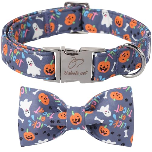 Babole Pet Halloween-Hundehalsband für große Hunde – niedliches Herbst-Festival, Fliege, Halsbänder, verstellbar, Geisterkürbis, Haustier, Metallschnalle, Fliege, Halsband für Welpen, Mädchen, Jungen, Babole Pet Halloween-Hundehalsband für große Hunde – niedliches Herbst-Festival, Fliege, Halsbänder, verstellbar, Geisterkürbis, Haustier, Metallschnalle, Fliege, Halsband für Welpen, Mädchen, Jungen, von Babole Pet