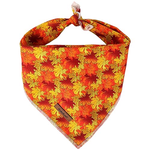 Babole Pet Herbst-Hundehalstuch, für Mädchen und Jungen, Herbst, goldenes Ahornblatt, Baumwolle, waschbar, bequem, dreieckig, verstellbar, Haustier-Lätzchen, Halstuch für kleine, mittelgroße und große Babole Pet Herbst-Hundehalstuch, für Mädchen und Jungen, Herbst, goldenes Ahornblatt, Baumwolle, waschbar, bequem, dreieckig, verstellbar, Haustier-Lätzchen, Halstuch für kleine, mittelgroße und große von Babole Pet