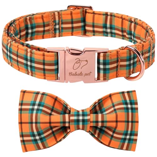 Babole Pet Hundehalsband für Welpen, kleine Hunde, Herbsturlaub, Vintage-Stil, kariert, mit Schleife, weich, verstellbar, strapazierfähig, Fliege, Halsbänder mit Sicherheitsschnalle, Größe XS Babole Pet Hundehalsband für Welpen, kleine Hunde, Herbsturlaub, Vintage-Stil, kariert, mit Schleife, weich, verstellbar, strapazierfähig, Fliege, Halsbänder mit Sicherheitsschnalle, Größe XS von Babole Pet