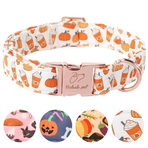 Babole Pet Hundehalsband für große Hunde – niedliches Herbst-Festival-Halsband, verstellbar, Kürbiskuchen, Haustier, Metallschnalle, Halsband für Welpen, Mädchen, Jungen, Hündinnen, Größe L Babole Pet Hundehalsband für große Hunde – niedliches Herbst-Festival-Halsband, verstellbar, Kürbiskuchen, Haustier, Metallschnalle, Halsband für Welpen, Mädchen, Jungen, Hündinnen, Größe L von Babole Pet