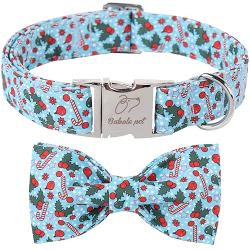 Babole Pet Hundehalsband mit niedlicher Fliege, für Mädchen, weibliches Hundehalsband mit Sicherheits-Metallschnalle, weich, verstellbar, für kleine, mittelgroße und große Welpen, Jungen, Blau, Babole Pet Hundehalsband mit niedlicher Fliege, für Mädchen, weibliches Hundehalsband mit Sicherheits-Metallschnalle, weich, verstellbar, für kleine, mittelgroße und große Welpen, Jungen, Blau, von Babole Pet