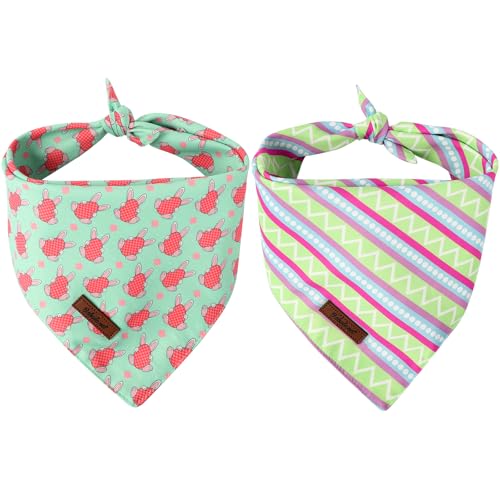 Babole Pet Hundehalstücher für Ostern, Haseneier und Eier, gestreift, für Jungen und Mädchen, niedliches Urlaubstuch, Bandana für Welpen, kleine Hunde und Katzen, 2 Stück Babole Pet Hundehalstücher für Ostern, Haseneier und Eier, gestreift, für Jungen und Mädchen, niedliches Urlaubstuch, Bandana für Welpen, kleine Hunde und Katzen, 2 Stück von Babole Pet