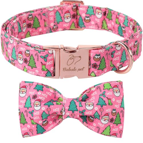 Babole Pet Niedliches Hundehalsband mit Fliege, für Mädchen, weibliches Hundehalsband mit Sicherheits-Metallschnalle, weich, verstellbar, für kleine, mittelgroße und große Welpen, Jungen, Hunde, Rosa, Babole Pet Niedliches Hundehalsband mit Fliege, für Mädchen, weibliches Hundehalsband mit Sicherheits-Metallschnalle, weich, verstellbar, für kleine, mittelgroße und große Welpen, Jungen, Hunde, Rosa, von Babole Pet