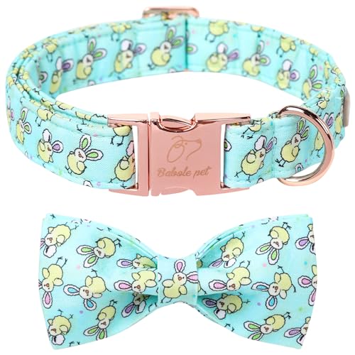 Babole Pet Oster-Hundehalsband mit Fliege – verstellbares Oster-Huhn-Hundehalsband, männliche Hunde, Fliege, Metallschnalle, Welpenhalsbänder für kleine, mittelgroße und große Hunde, Größe XS Babole Pet Oster-Hundehalsband mit Fliege – verstellbares Oster-Huhn-Hundehalsband, männliche Hunde, Fliege, Metallschnalle, Welpenhalsbänder für kleine, mittelgroße und große Hunde, Größe XS von Babole Pet
