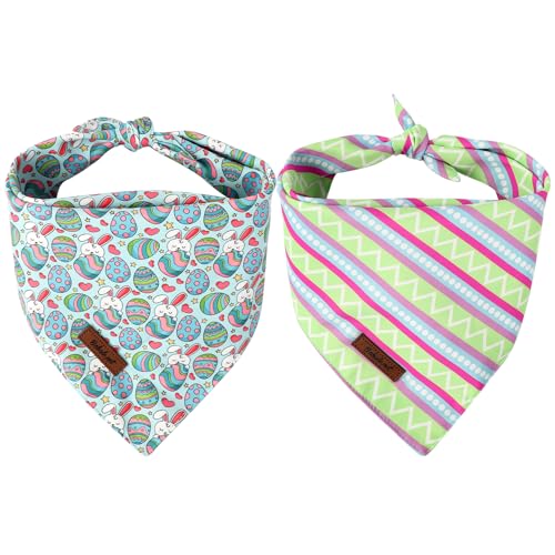 Babole Pet Oster-Hundehalstücher, Ostereier und Eier, gestreift, für Jungen und Mädchen, niedliches Urlaubstuch, Bandana für mittelgroße und große Hunde, 2 Stück Babole Pet Oster-Hundehalstücher, Ostereier und Eier, gestreift, für Jungen und Mädchen, niedliches Urlaubstuch, Bandana für mittelgroße und große Hunde, 2 Stück von Babole Pet
