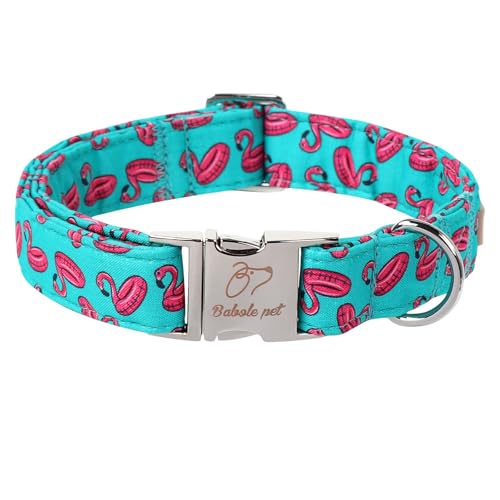 Babole Pet Sommer-Hundehalsband, cooles Flamingo-Halsband mit Metallschnalle, langlebig, verstellbar, Designer-Hundehalsbänder für kleine, mittelgroße und große Hunde, Größe M Babole Pet Sommer-Hundehalsband, cooles Flamingo-Halsband mit Metallschnalle, langlebig, verstellbar, Designer-Hundehalsbänder für kleine, mittelgroße und große Hunde, Größe M von Babole Pet