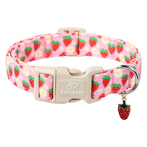 Babole Pet Süßes Hundehalsband für Frühjahr/Sommer, verstellbares rosa Erdbeer-Hundehalsband für riesige und große Hunde, leicht, Schnellverschluss-Schnalle, Halsband für Jungen und Mädchen, Größe XL Babole Pet Süßes Hundehalsband für Frühjahr/Sommer, verstellbares rosa Erdbeer-Hundehalsband für riesige und große Hunde, leicht, Schnellverschluss-Schnalle, Halsband für Jungen und Mädchen, Größe XL von Babole Pet