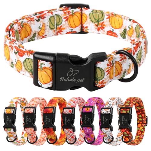 Babole Pet Thansgiving Hundehalsband, verstellbar, leicht, Baumwolle, für kleine, mittelgroße und große Jungen, Mädchen, Hunde, Farbe Kürbis, L Babole Pet Thansgiving Hundehalsband, verstellbar, leicht, Baumwolle, für kleine, mittelgroße und große Jungen, Mädchen, Hunde, Farbe Kürbis, L von Babole Pet