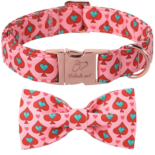 Babole Pet Valentines Hundehalsband mit Fliege – Spaten Herz Muster Rosa Fliege Hundehalsband verstellbar strapazierfähig Valentins-Hundehalsband für kleine, mittelgroße und große Hunde, XL Babole Pet Valentines Hundehalsband mit Fliege – Spaten Herz Muster Rosa Fliege Hundehalsband verstellbar strapazierfähig Valentins-Hundehalsband für kleine, mittelgroße und große Hunde, XL von Babole Pet
