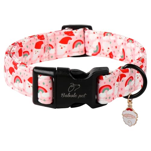 Babole Pet Weihnachts-Hundehalsband, niedlich, rosa, Weihnachtsmann-Hundehalsband für große Hunde, Haustier, verstellbar, Winter-Festivalhalsband, Regenbogen, Weihnachten, Schnellverschluss-Schnalle Babole Pet Weihnachts-Hundehalsband, niedlich, rosa, Weihnachtsmann-Hundehalsband für große Hunde, Haustier, verstellbar, Winter-Festivalhalsband, Regenbogen, Weihnachten, Schnellverschluss-Schnalle von Babole Pet