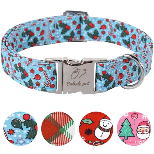 Babole Pet Weihnachts-Hundehalsband für große Hunde – niedliches Winter-Festival-Halsband, verstellbar, blau, Weihnachts-Haustier-Metallschnalle, Halsband für Welpen, Mädchen, Jungen, Hündinnen, Größe Babole Pet Weihnachts-Hundehalsband für große Hunde – niedliches Winter-Festival-Halsband, verstellbar, blau, Weihnachts-Haustier-Metallschnalle, Halsband für Welpen, Mädchen, Jungen, Hündinnen, Größe von Babole Pet